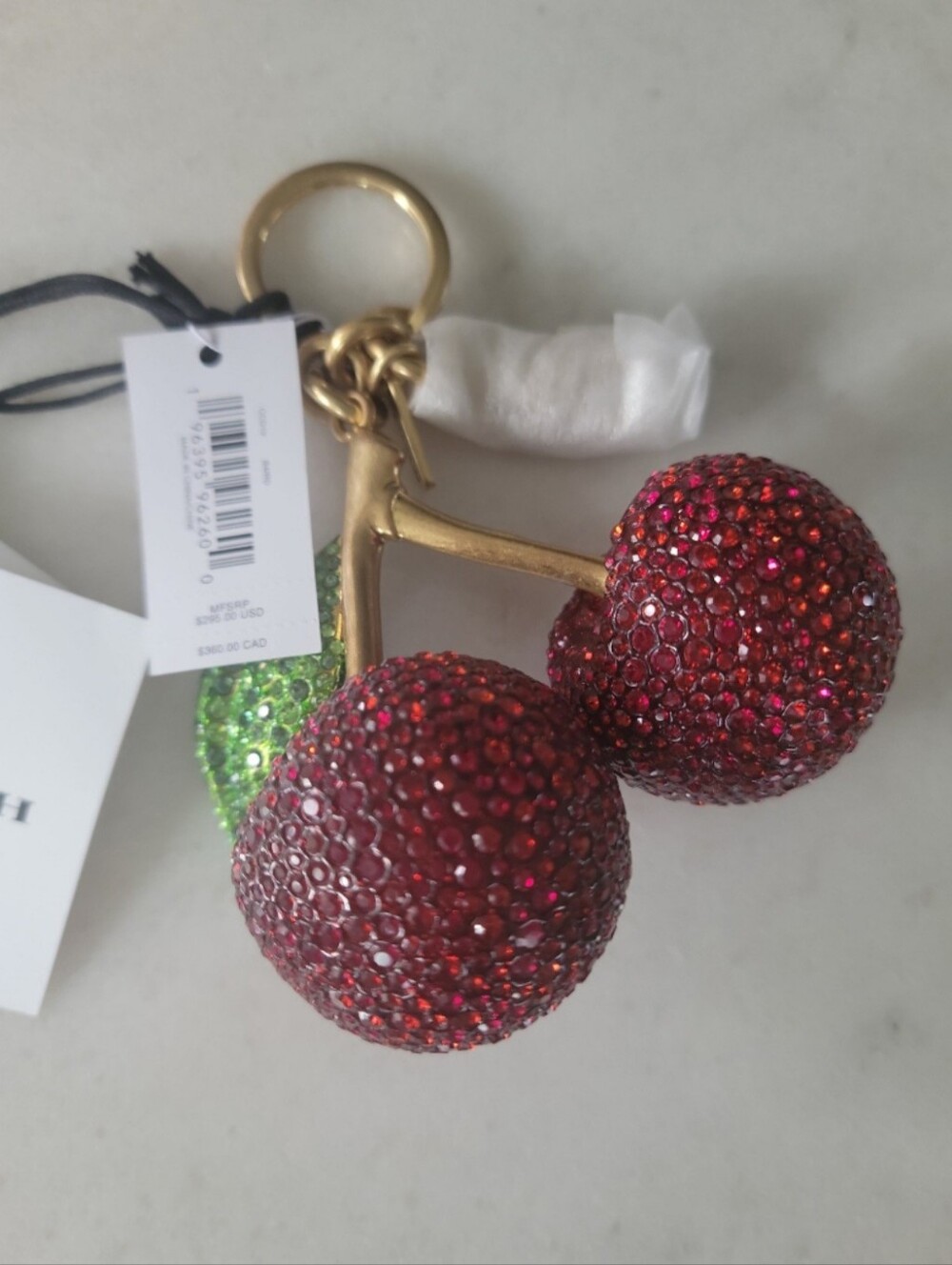 Coach Large Crystal Cherry Bag charm